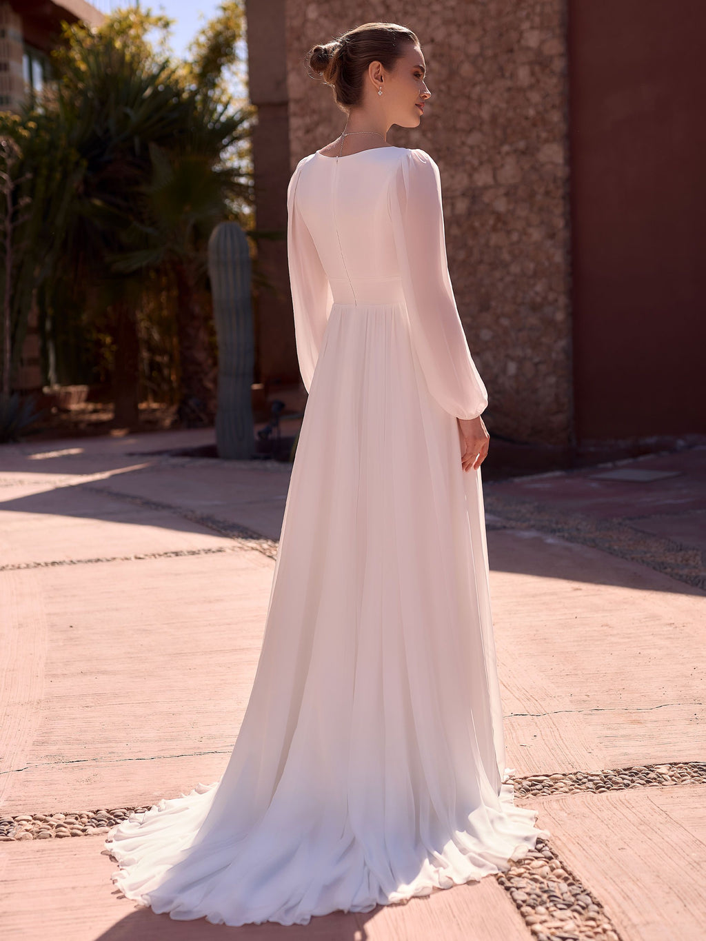 Brautkleid/ Standesamtkleid Juliana in weiss-7 – Ansicht 2 | Lamia Mode