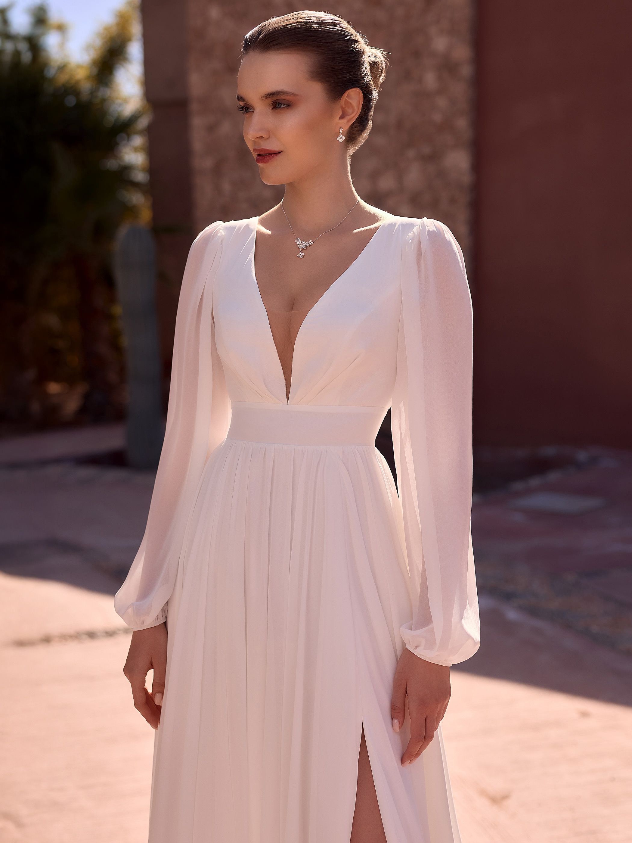 Brautkleid/ Standesamtkleid Juliana in weiss-7 – Ansicht 3 | Lamia Mode