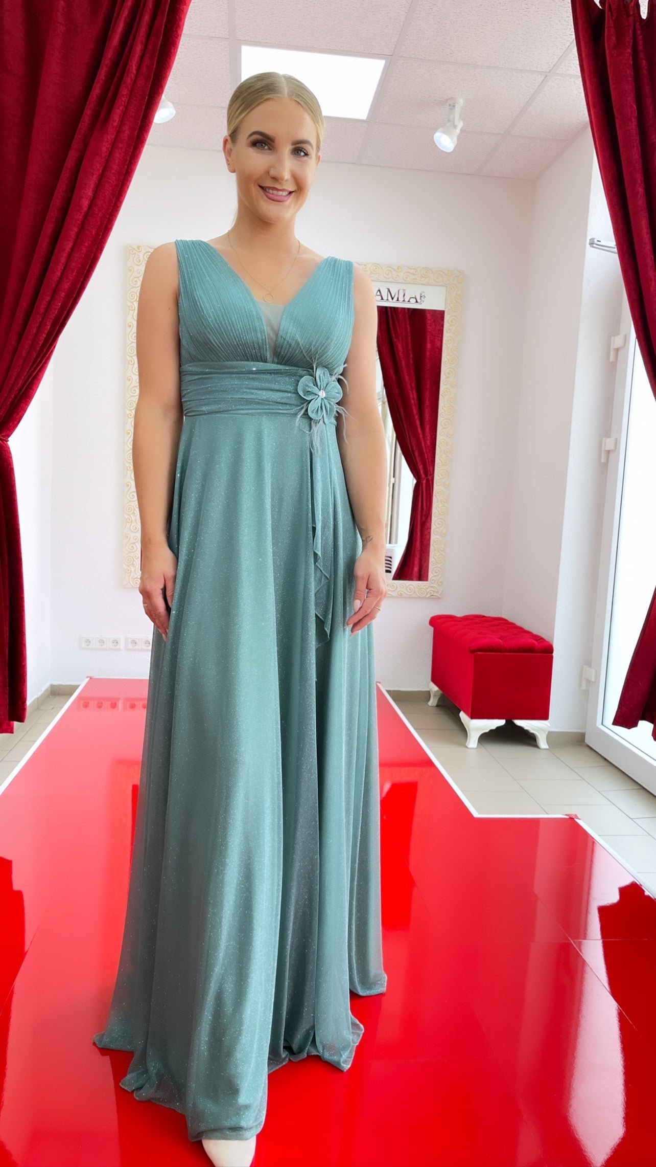 Abendkleid FK4118 – Tüll in Zimt – Ansicht 2 | Lamia Mode