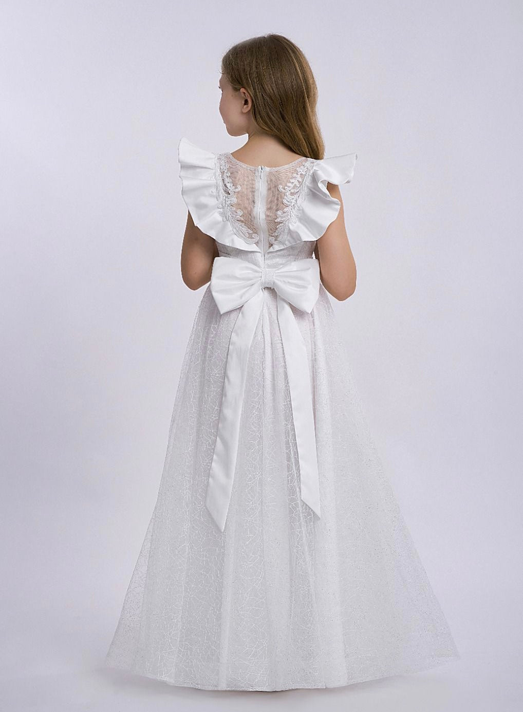Kommunionkleid 5400 in Weiß – Ansicht 2 | Lamia Mode