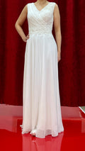 Standesamtkleid FK3245 – Chiffon und Spitze in Ivory – Ansicht 1 | Lamia Mode
