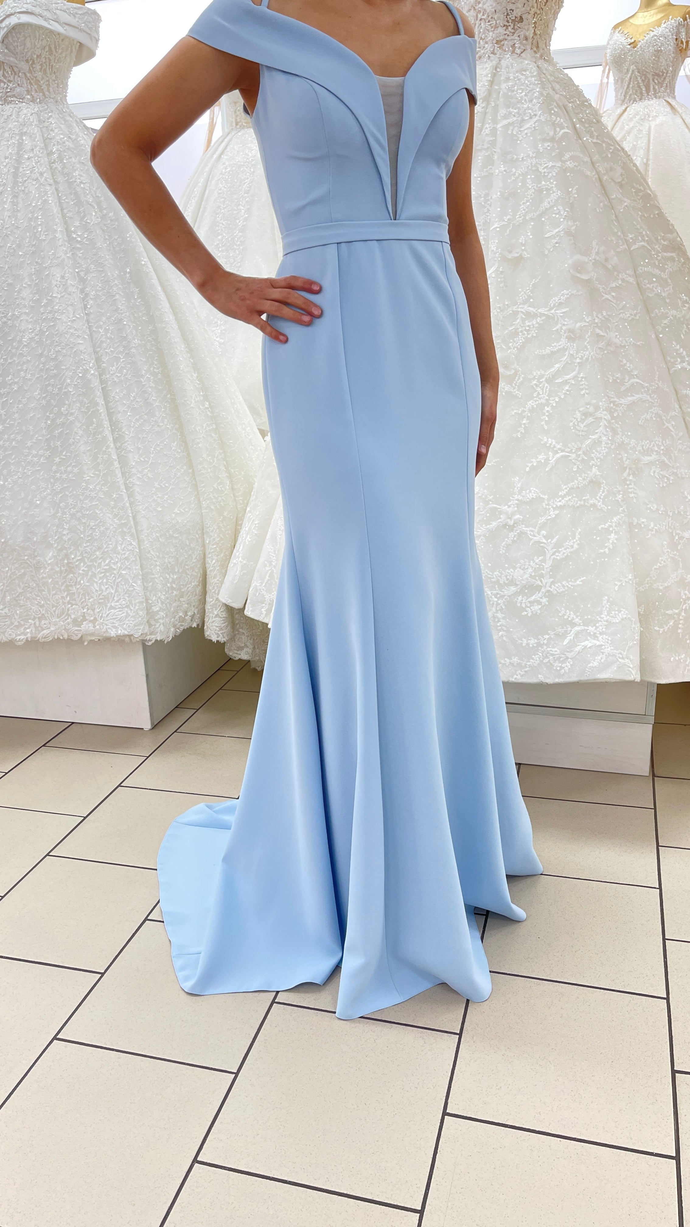 Abendkleid Elegantes Kleid mit klarer Linienführung – FK3251 in Mint – Ansicht 3 | Lamia Mode
