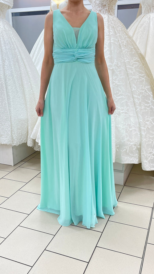 Abendkleid FKL8085 – Chiffon und Spitze in Mint – Ansicht 1 | Lamia Mode