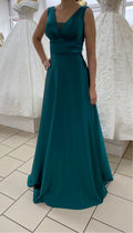 Abendkleid Elegantes Abendkleid mit V-Ausschnitt & A-Linie – FK4108 in Puder – Ansicht 8 | Lamia Mode