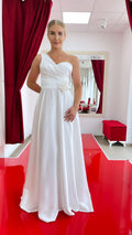 Standesamtkleid FK4513 – Satin und A-Linie in Ivory – Ansicht 1 | Lamia Mode