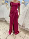 Abendkleid FK4148 – Satin und Beinschlitz in Pistazie – Ansicht 4 | Lamia Mode