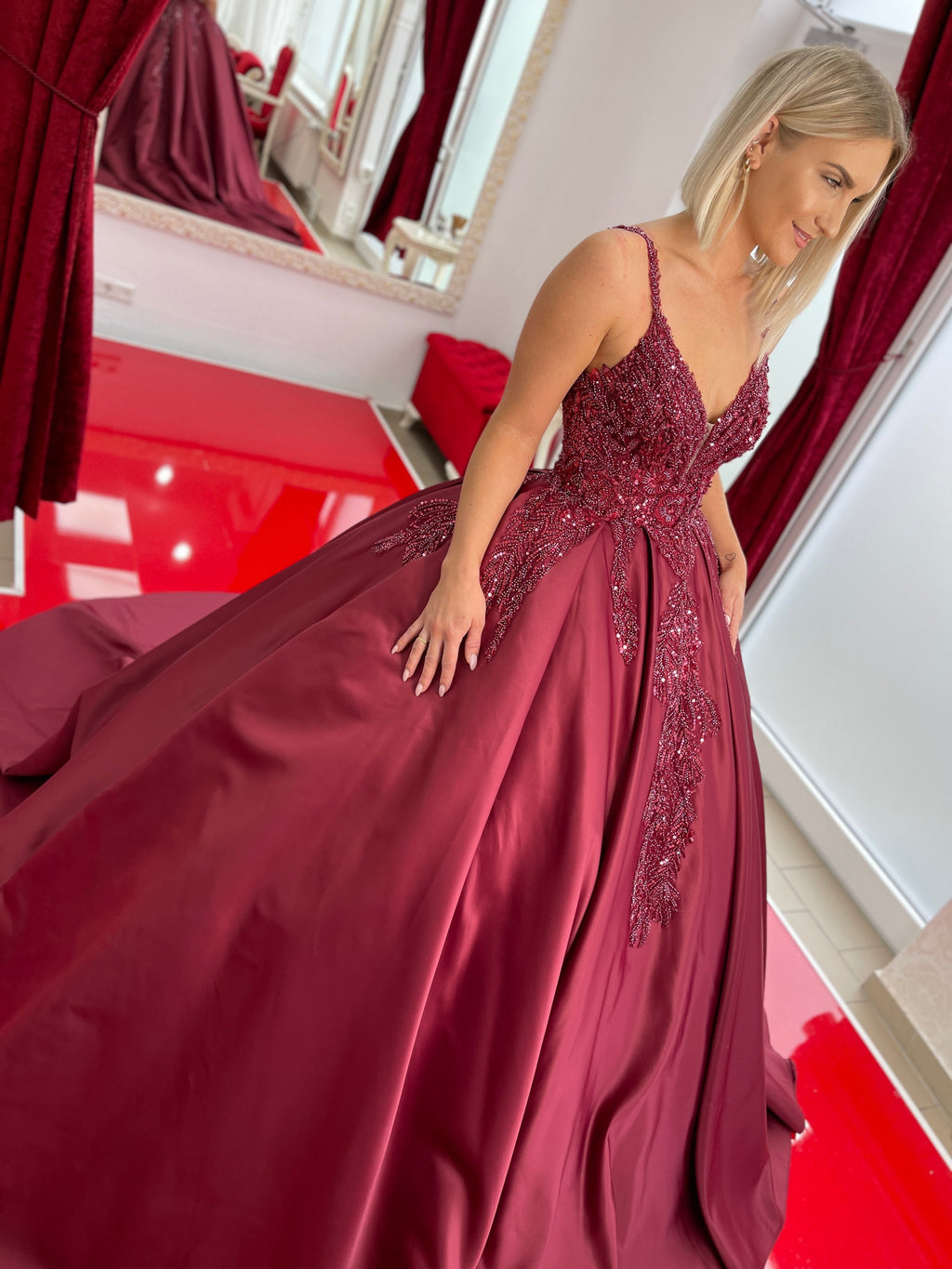 Ballkleid EMILIA – Spitze und Corsagen-Oberteil – Ansicht 3 | Lamia Mode