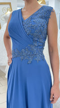 Abendkleid Elegantes Kleid mit Drapierung & fließender A-Linie – FK3245 in Schwarz – Ansicht 2 | Lamia Mode