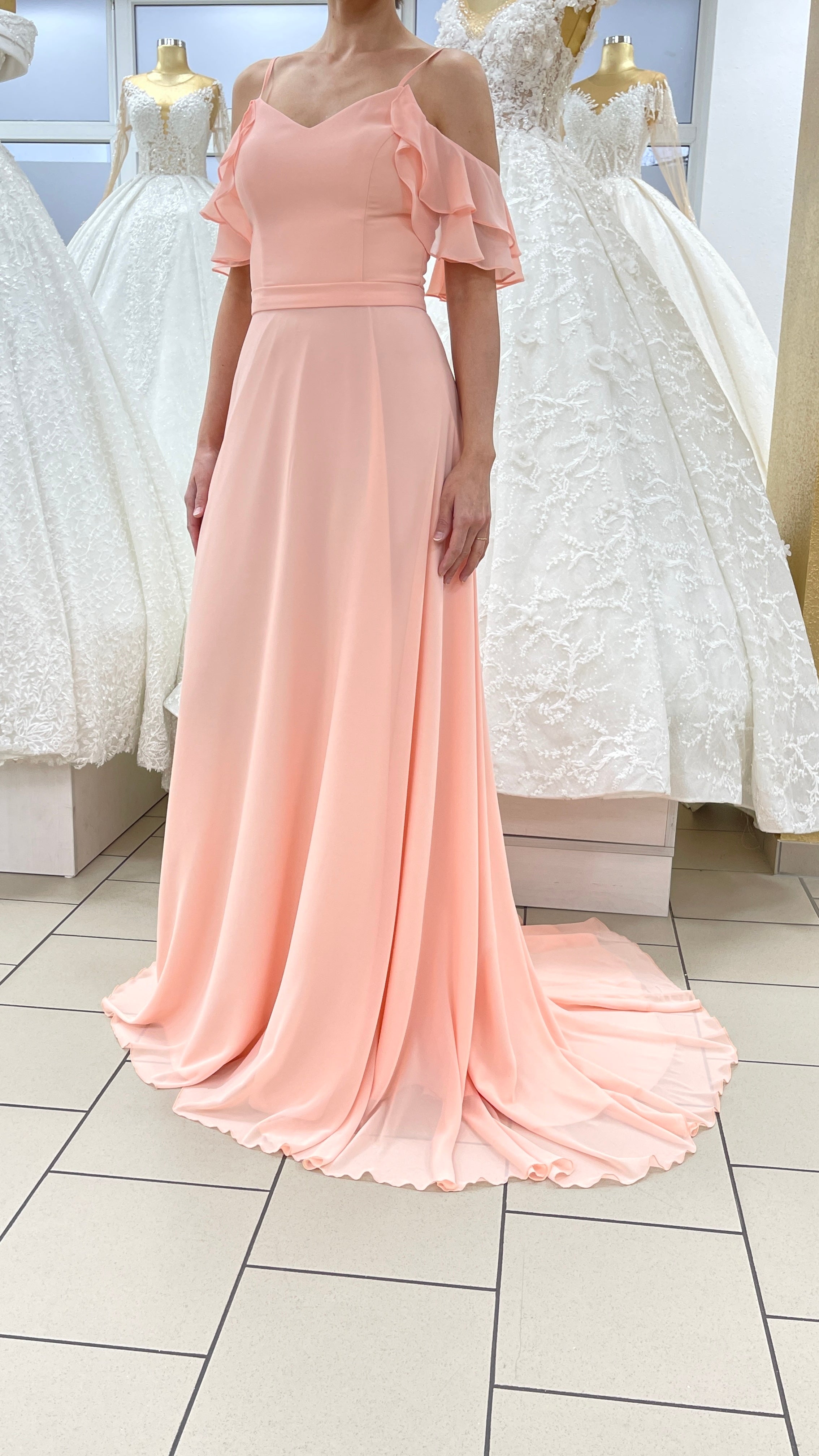 Abendkleid Elegantes Abendkleid mit Volantärmeln & Schnürung – FK3219 – Ansicht 4 | Lamia Mode
