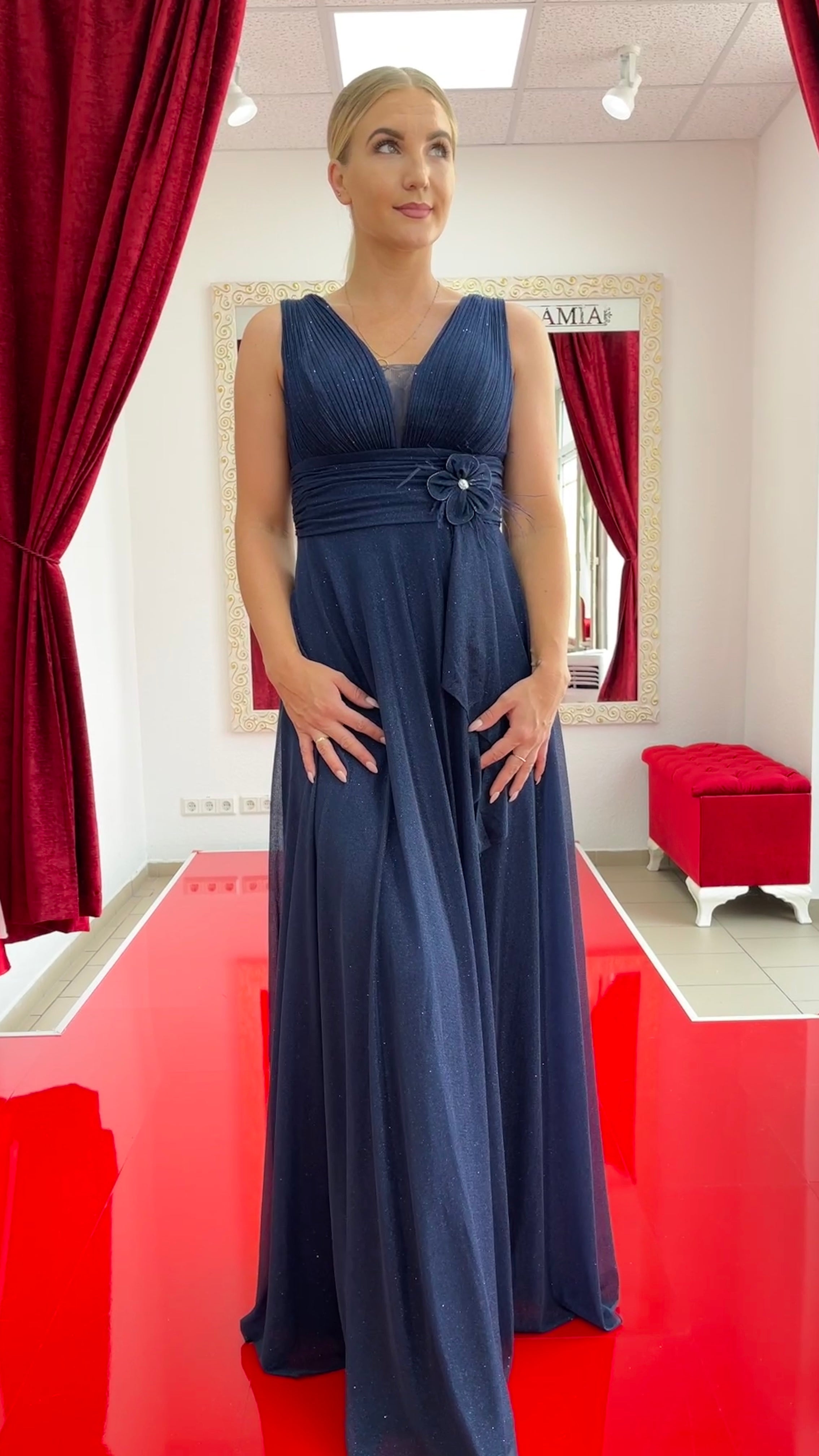 Abendkleid FK4118 – Tüll in Nerz – Ansicht 4 | Lamia Mode