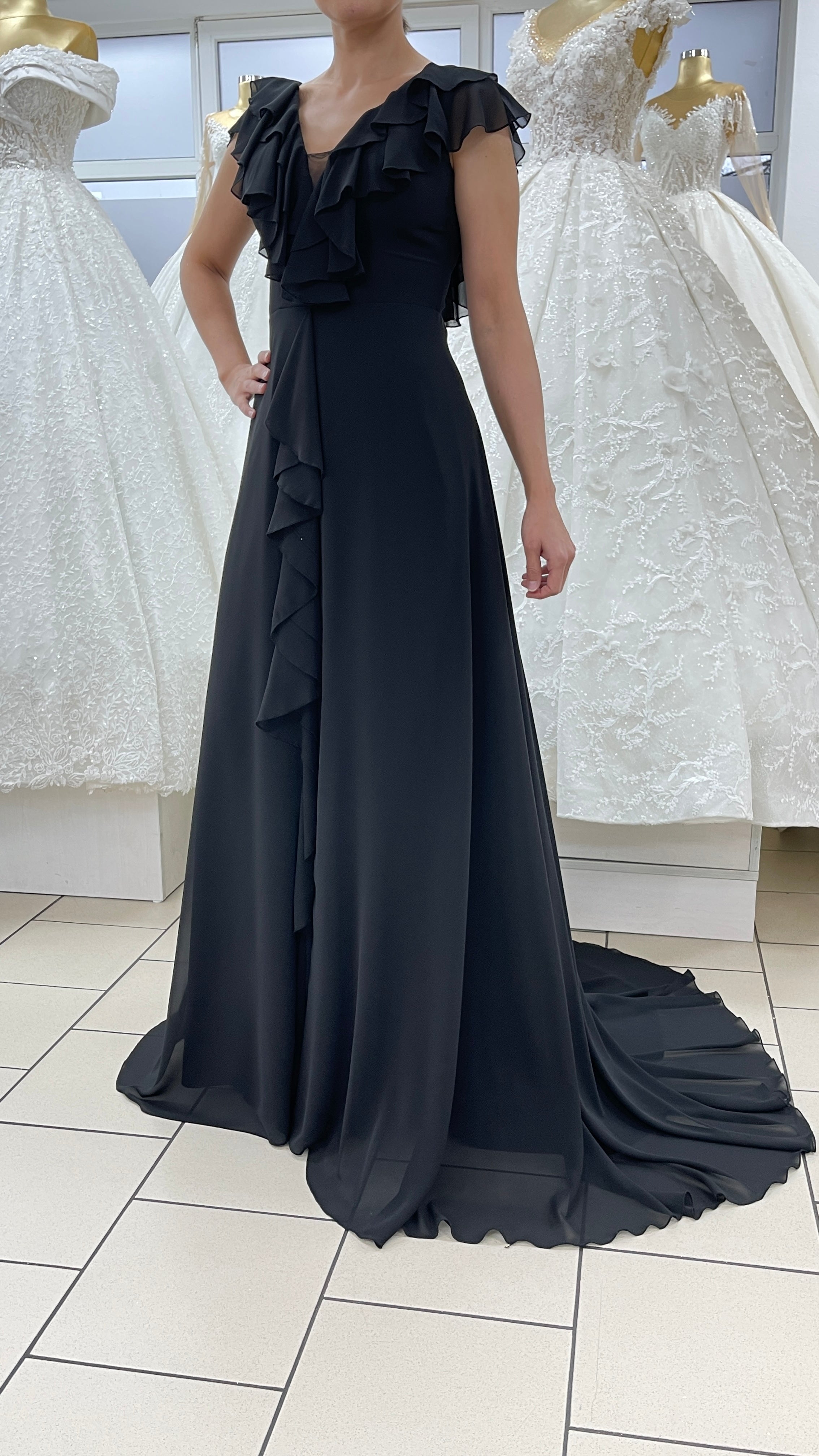 Abendkleid Elegantes Kleid mit Volants und fließender A-Linie – FK3218 – Ansicht 6 | Lamia Mode