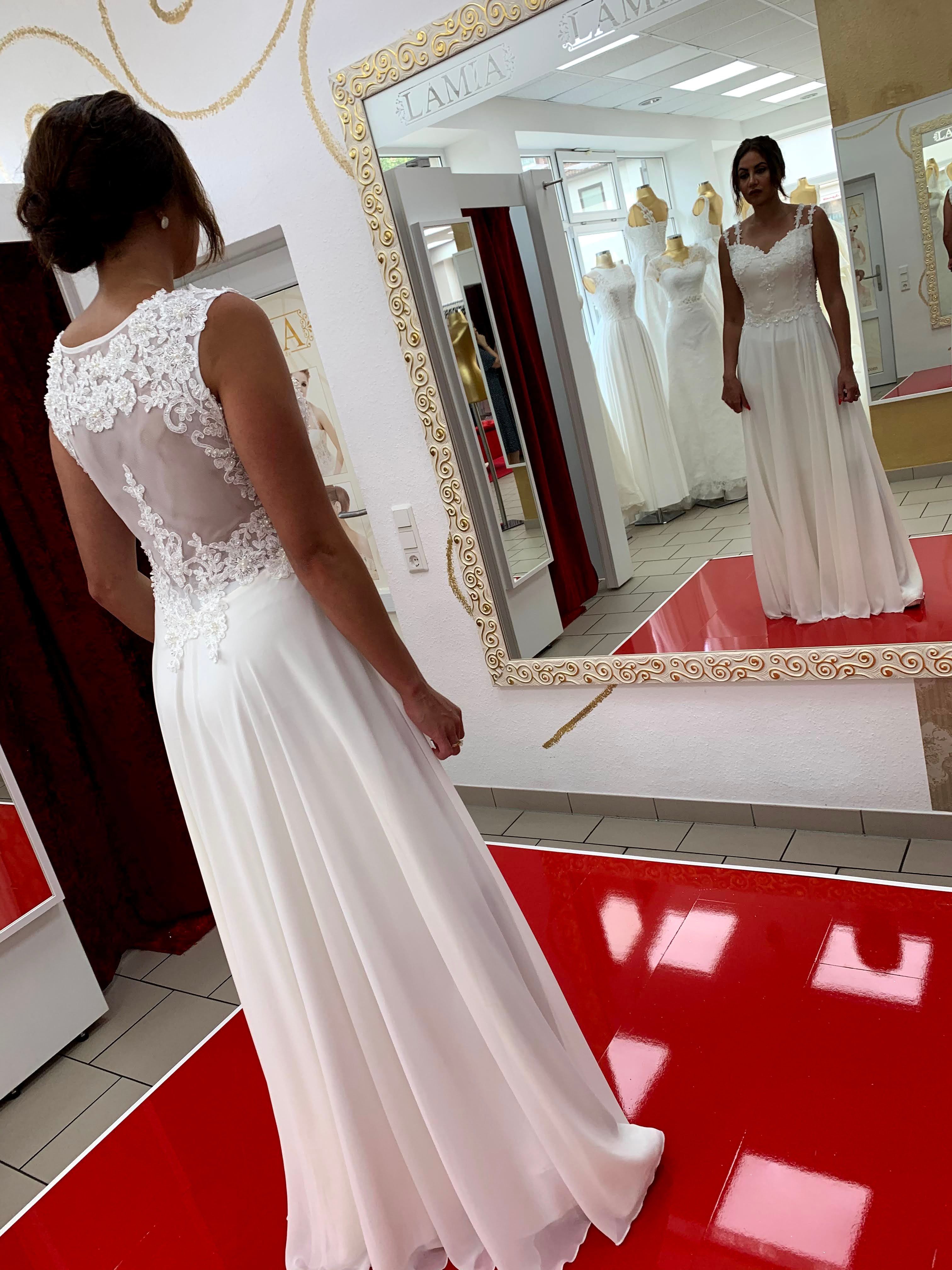 Standesamtkleid FK3546 – Chiffon und Spitze – Ansicht 4 | Lamia Mode