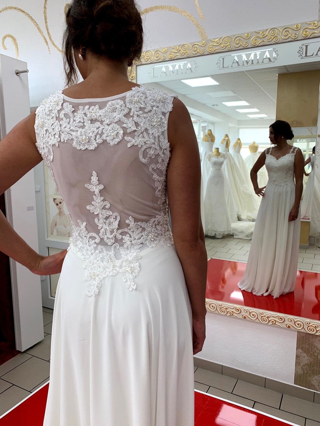 Standesamtkleid FK3546 – Chiffon und Spitze – Ansicht 5 | Lamia Mode