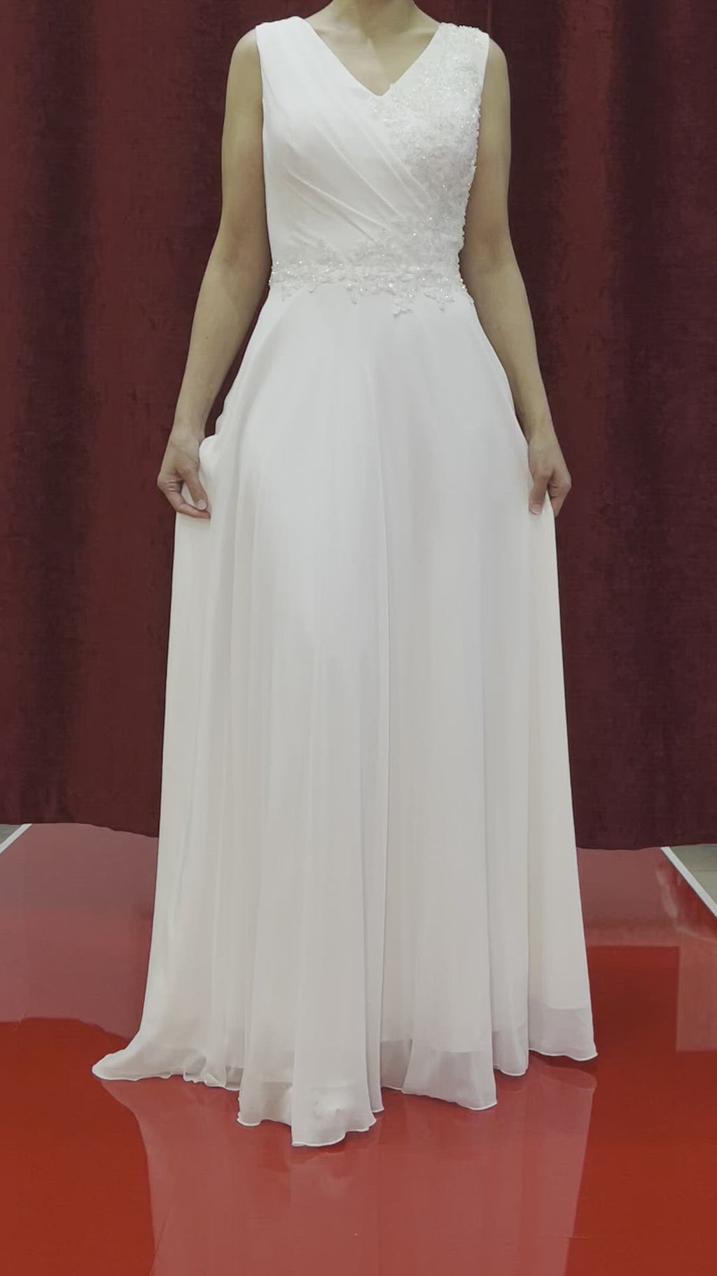 Standesamtkleid FK3245 – Chiffon und Spitze