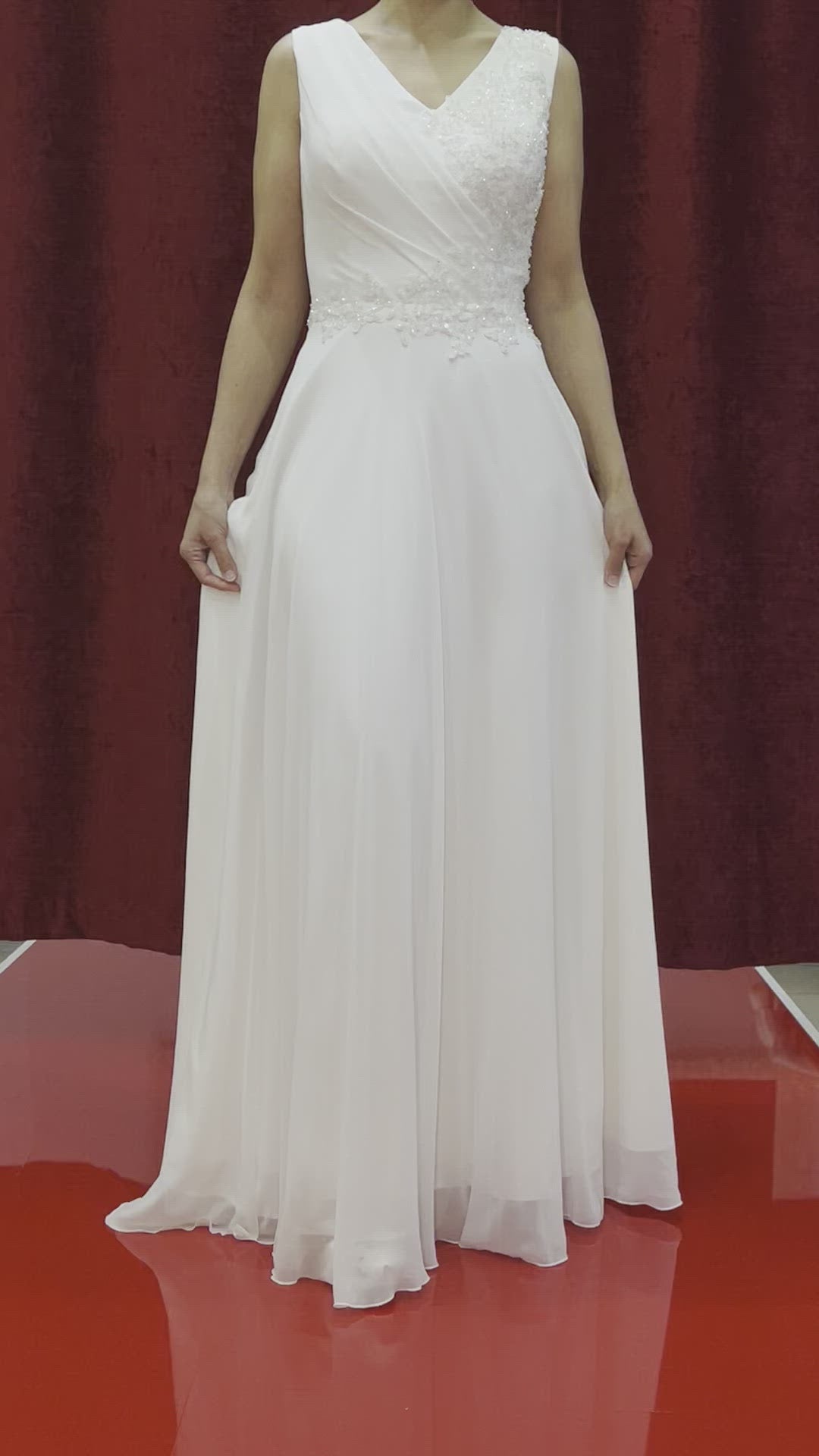 Standesamtkleid FK3245 – Chiffon und Spitze