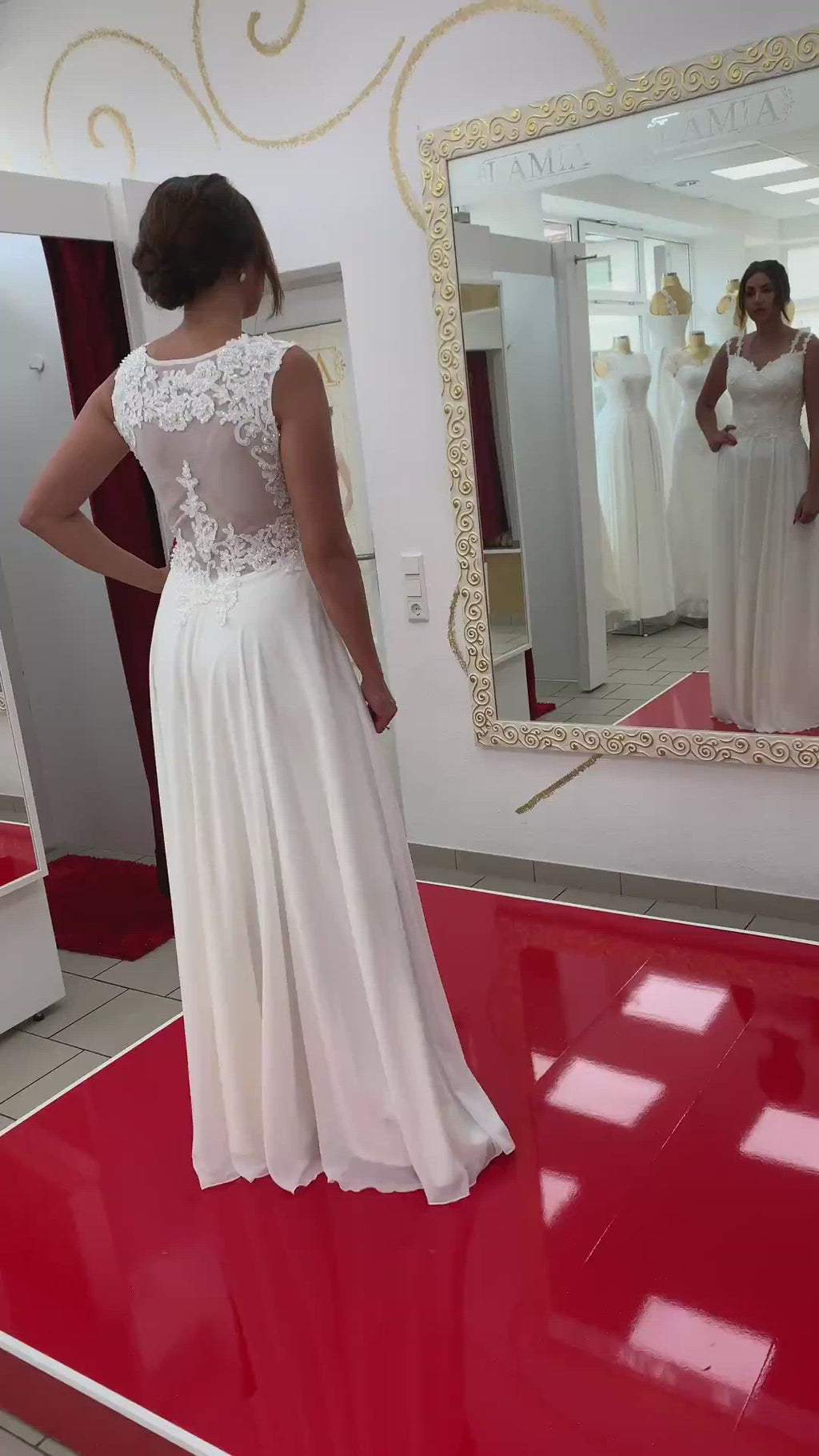 Standesamtkleid FK3546 – Chiffon und Spitze