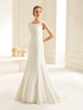 Brautkleid Elena – Satin und Spitze in Creme – Ansicht 1 | Lamia Mode