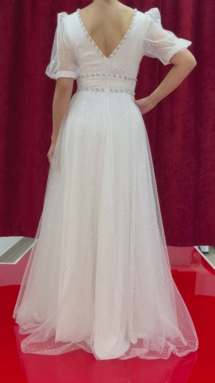 Standesamtkleid H260 – Tüll und Spitze