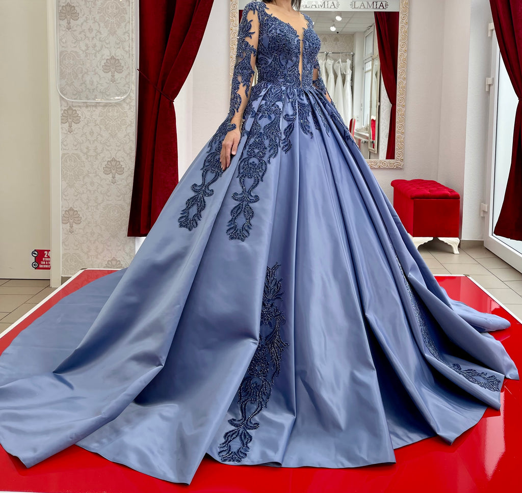 Ballkleid Ortanca – Spitze und Corsagen-Oberteil – Ansicht 6 | Lamia Mode