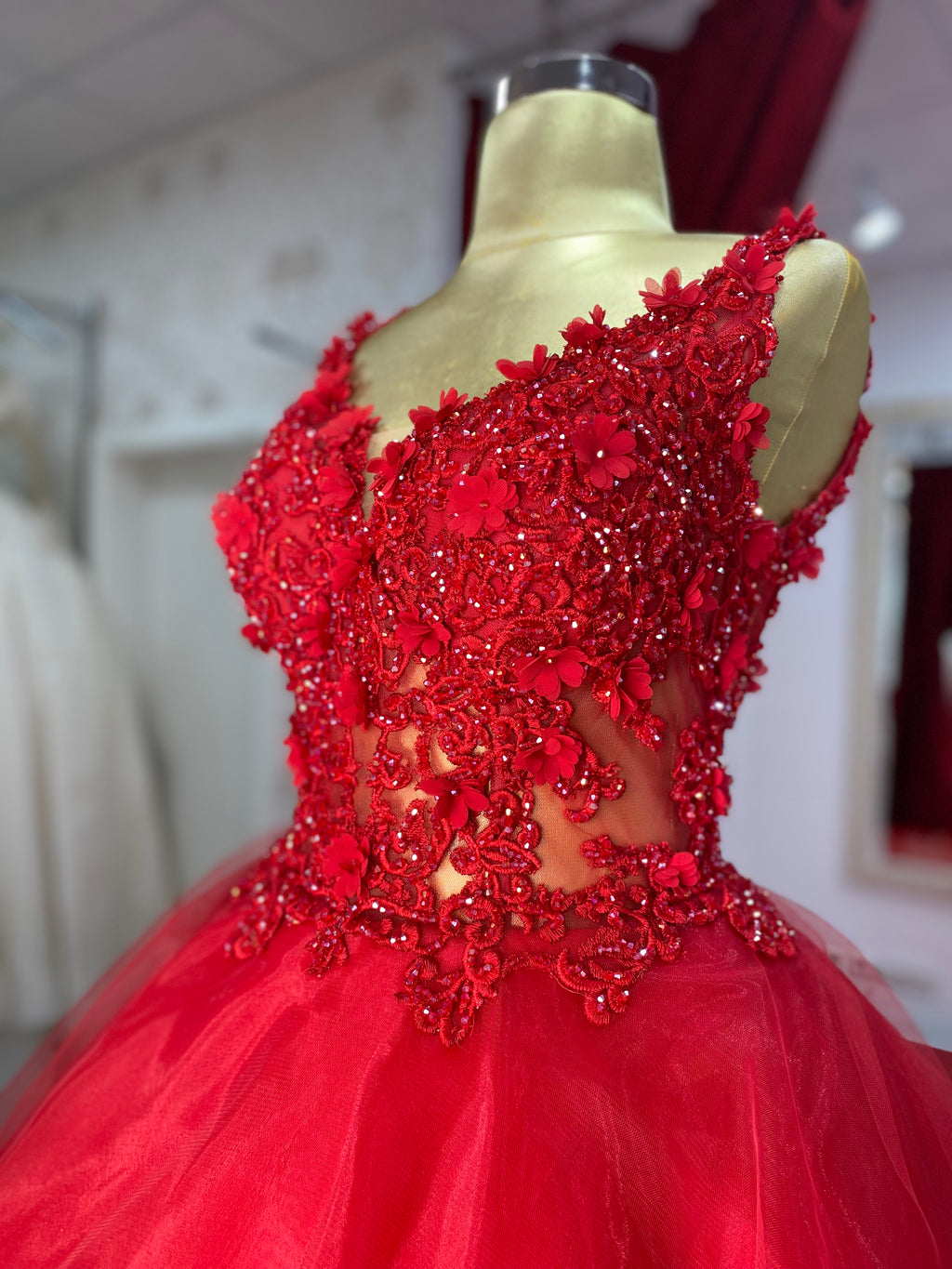 Ballkleid Perla – Satin und Corsagen-Oberteil – Ansicht 3 | Lamia Mode