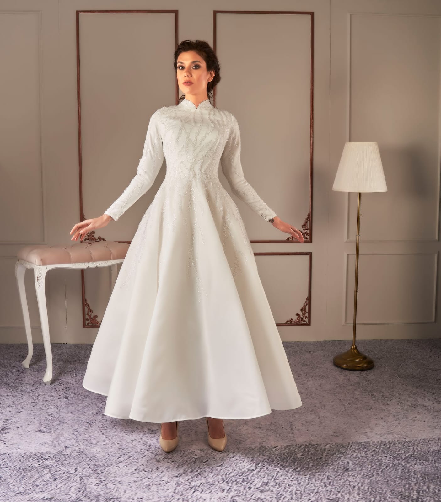 Brautkleid Papatya Midi – Spitze – Ansicht 3 | Lamia Mode