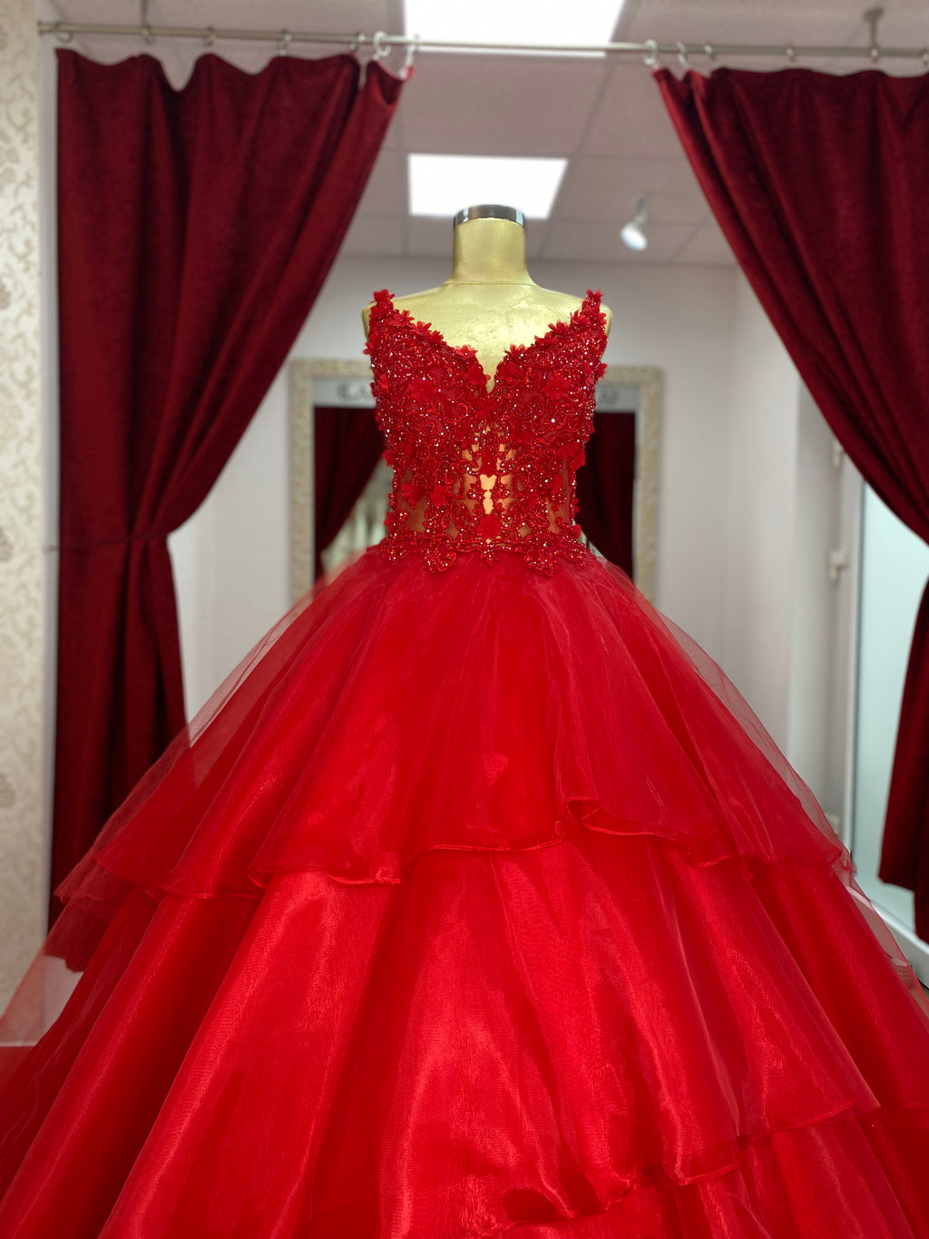 Ballkleid Perla – Satin und Corsagen-Oberteil – Ansicht 4 | Lamia Mode