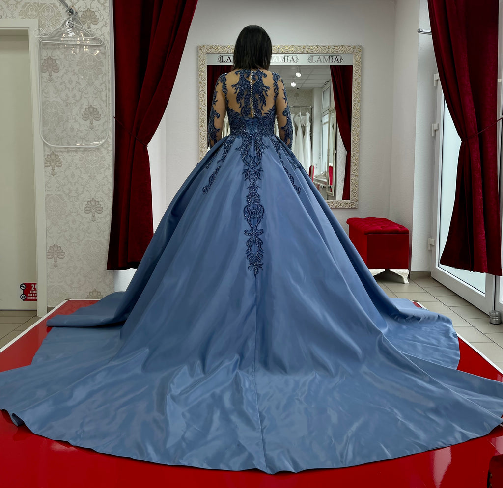Ballkleid Ortanca – Spitze und Corsagen-Oberteil – Ansicht 8 | Lamia Mode