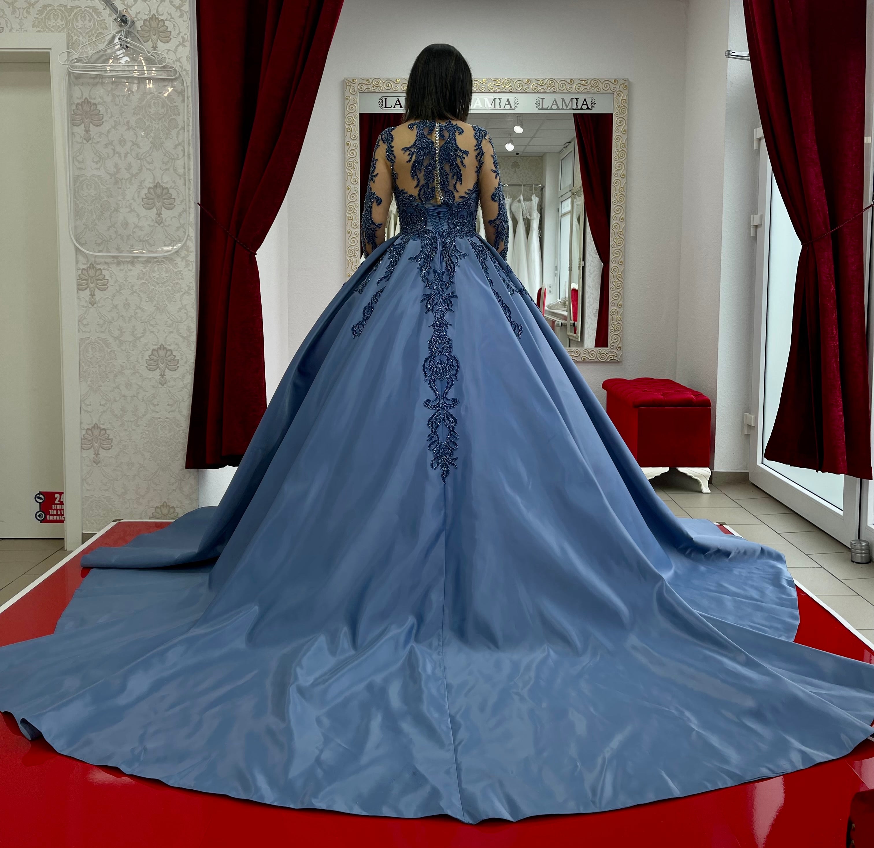 Ballkleid Ortanca – Spitze und Corsagen-Oberteil – Ansicht 8 | Lamia Mode
