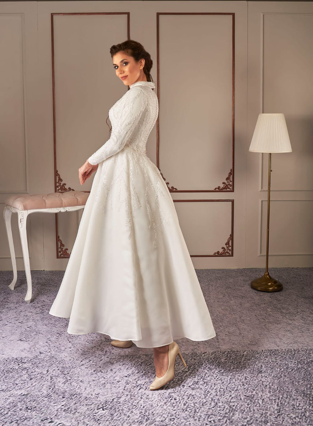 Brautkleid Papatya Midi – Spitze – Ansicht 1 | Lamia Mode