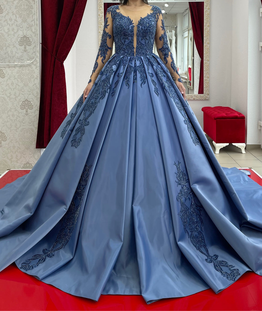 Ballkleid Ortanca – Spitze und Corsagen-Oberteil – Ansicht 3 | Lamia Mode