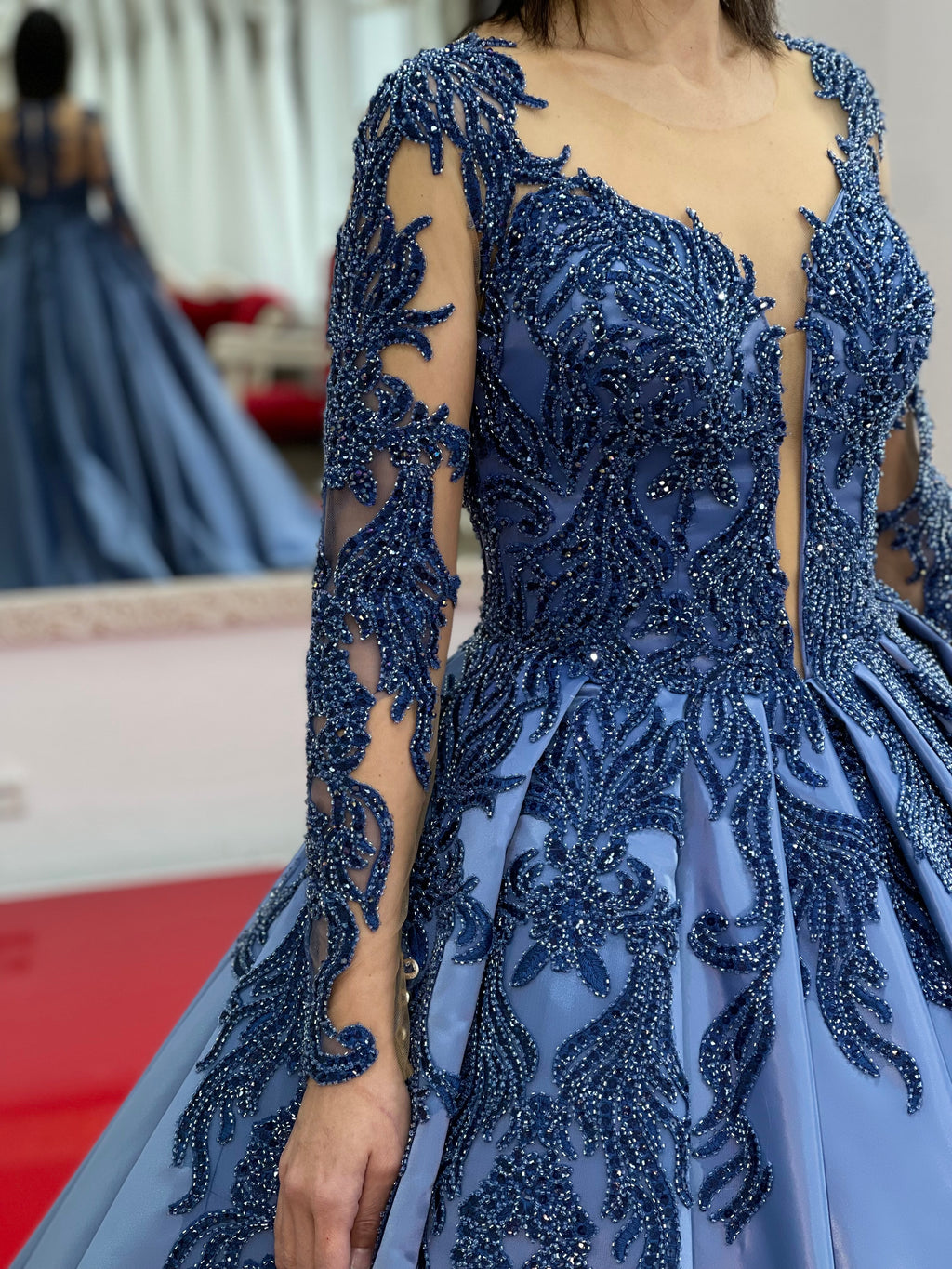 Ballkleid Ortanca – Spitze und Corsagen-Oberteil – Ansicht 4 | Lamia Mode