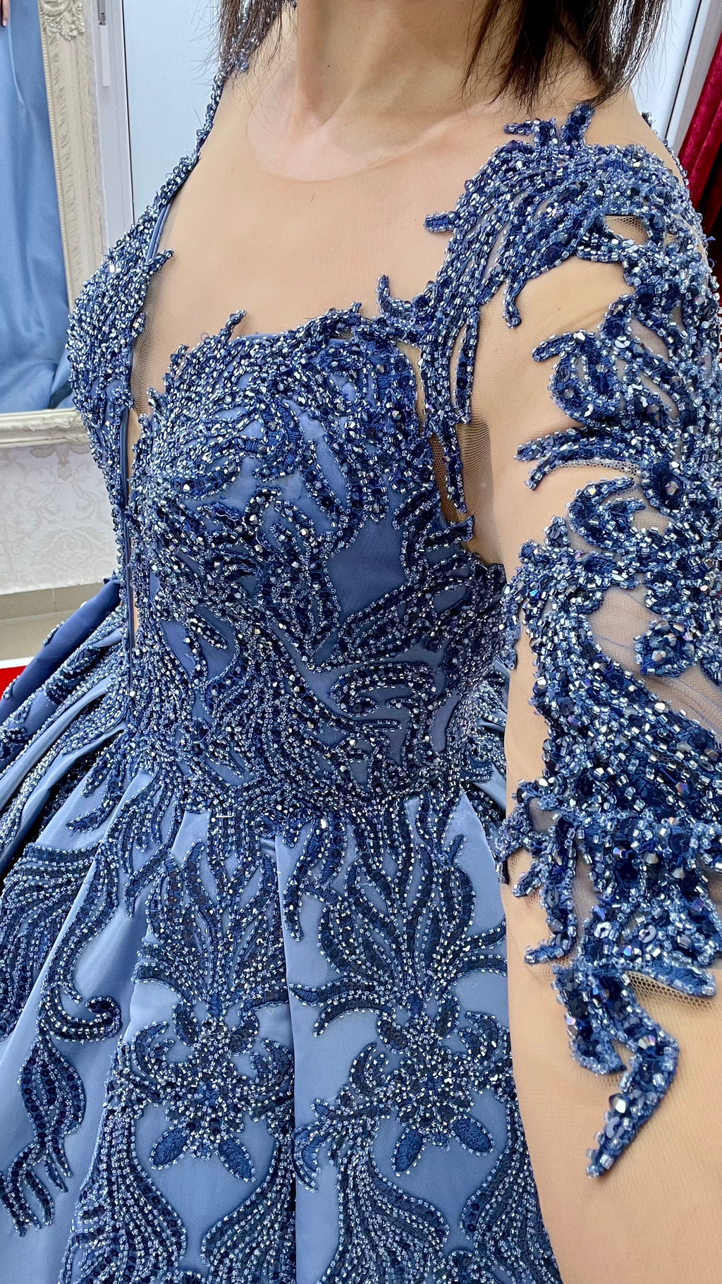 Ballkleid Ortanca – Spitze und Corsagen-Oberteil – Ansicht 5 | Lamia Mode
