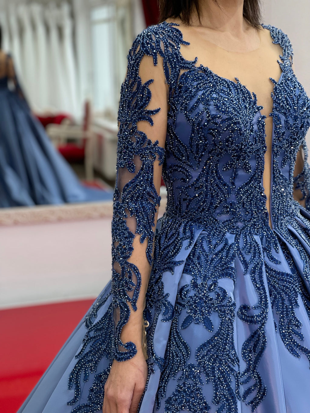 Ballkleid Ortanca – Spitze und Corsagen-Oberteil – Ansicht 7 | Lamia Mode